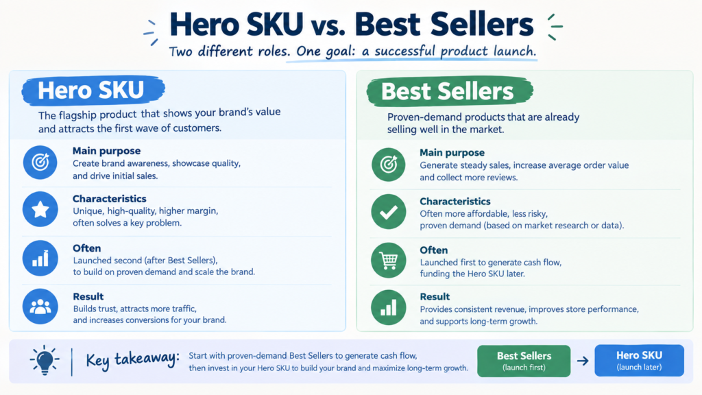 Hero SKU vs Best Sellers