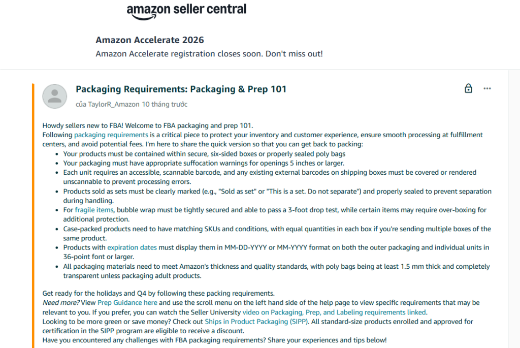 Packaging Requirements for Amazon FBA 