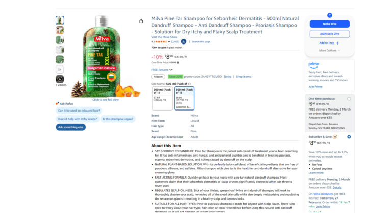 Scalp care listing