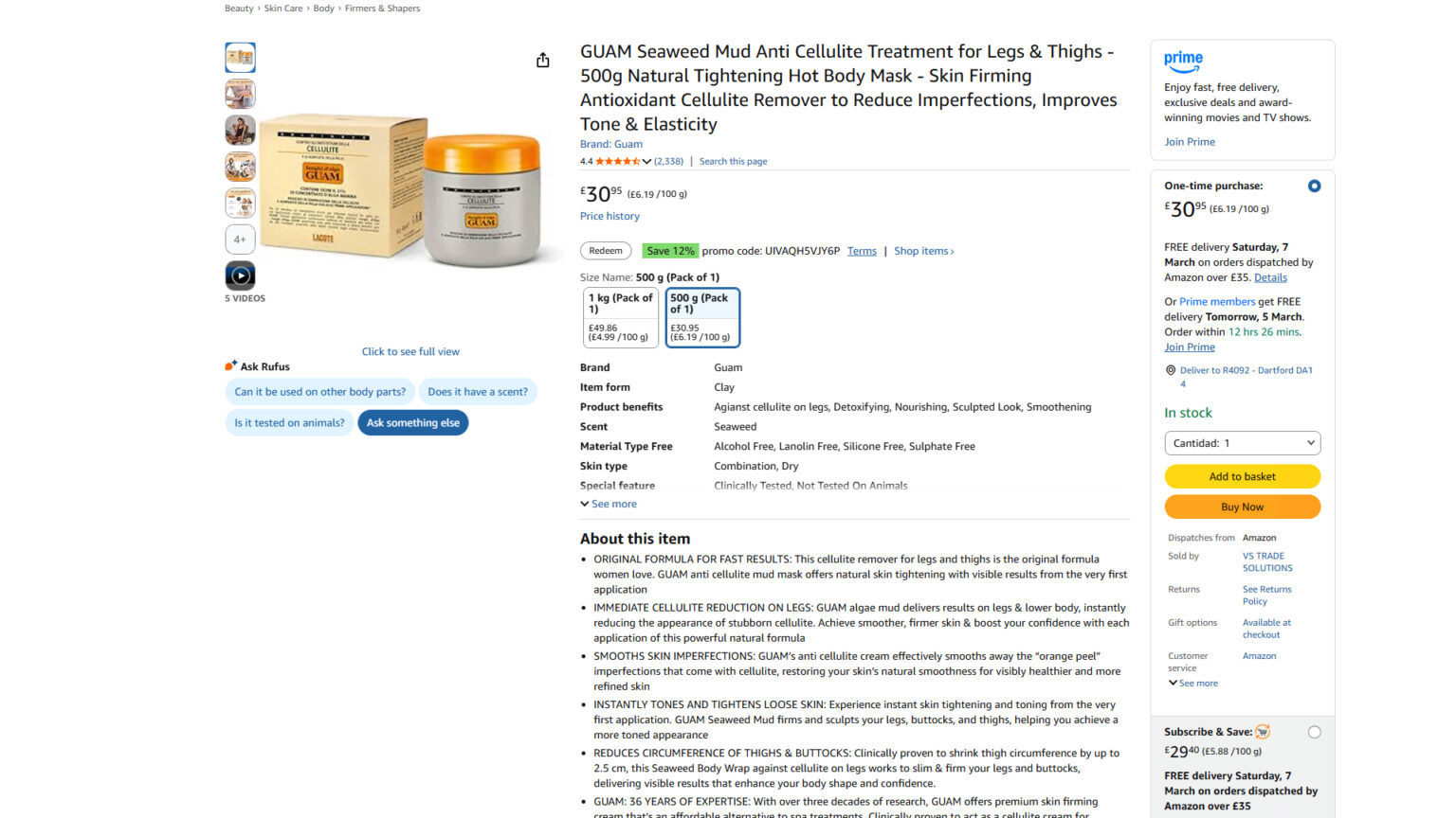 Body care listing
