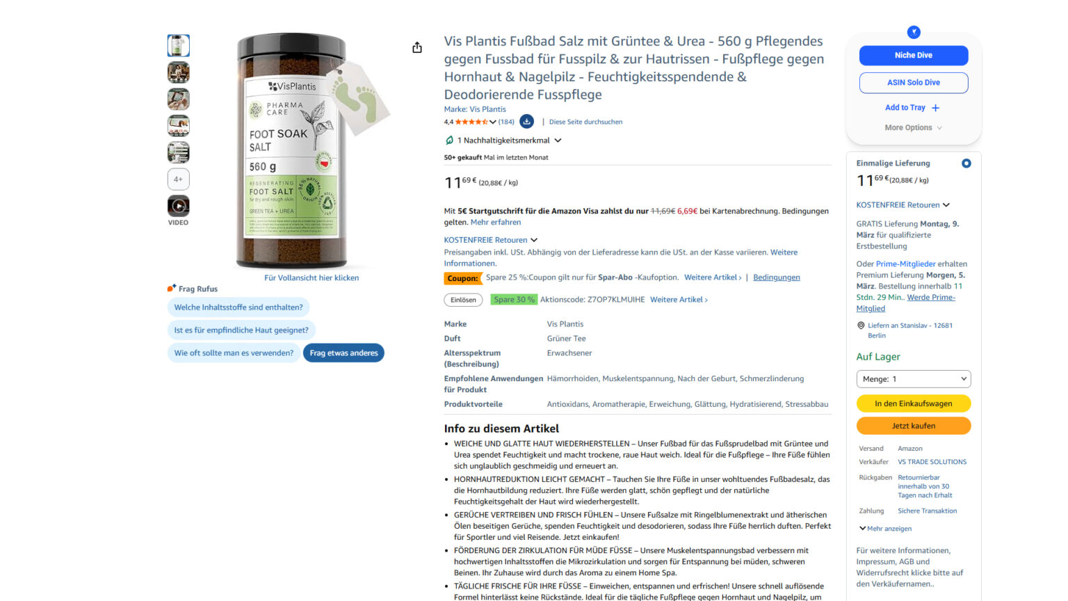 Foot care listing · amazon.de