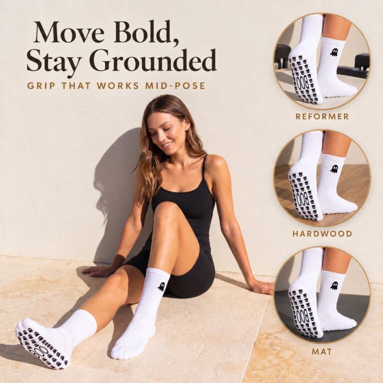 Pilates grip socks, ghost design, listing image 3 of 10