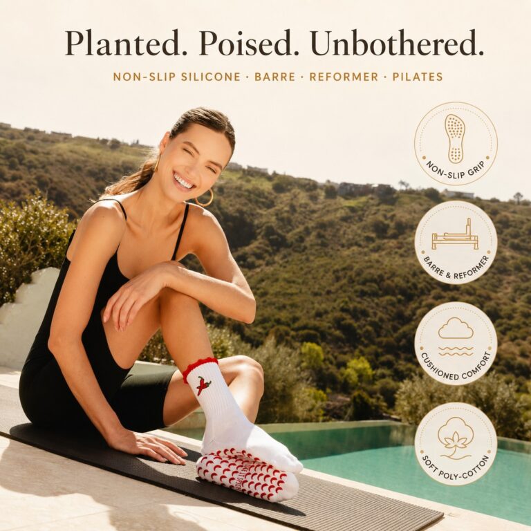Pilates grip socks, chilli design, listing image 2 of 10