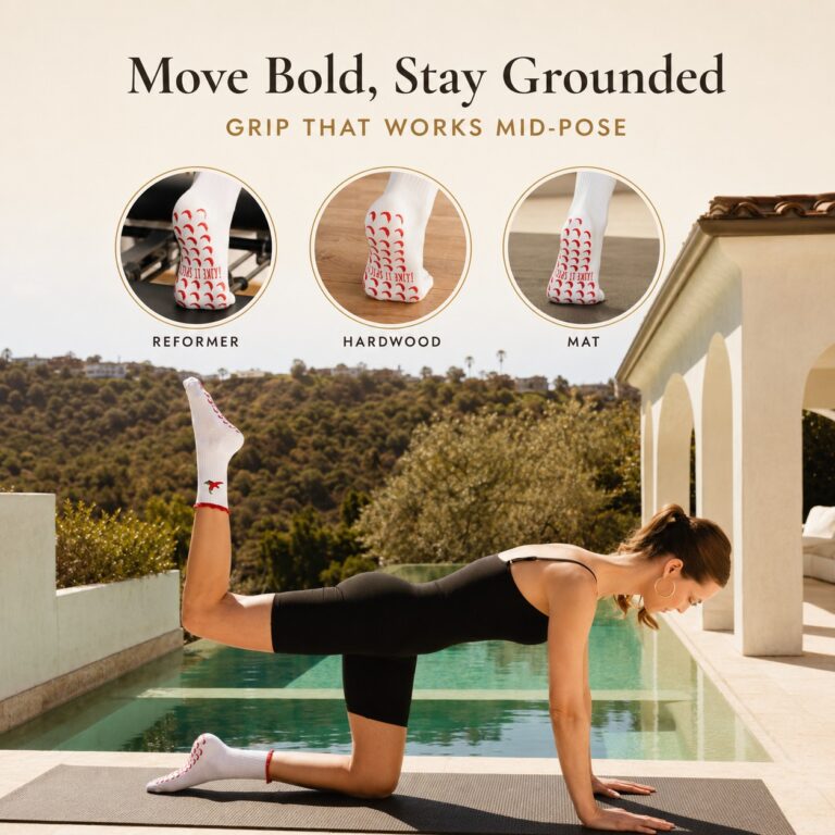 Pilates grip socks, chilli design, listing image 3 of 10