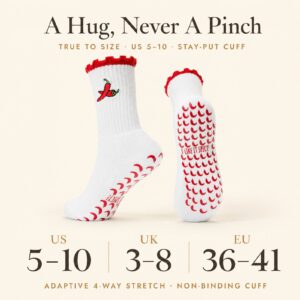 Pilates grip socks, chilli design, listing image 7 of 10