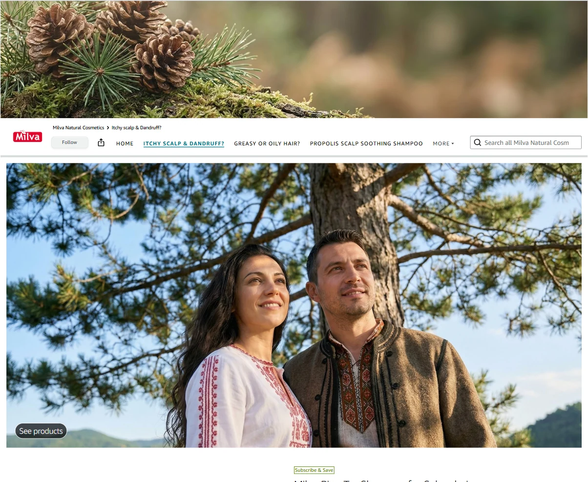 The Itchy scalp & dandruff page of the Milva Brand Store on Amazon.co.uk