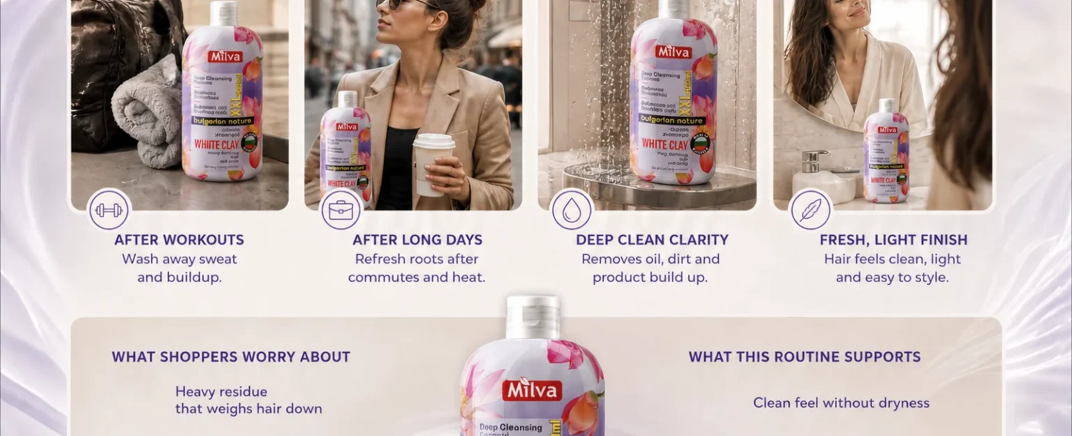 Milva White Clay Shampoo: Premium A+ module on Amazon.co.uk